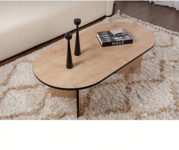 Masuta cafea SABLE, stejar/negru, PAL, 119x60x40 cm