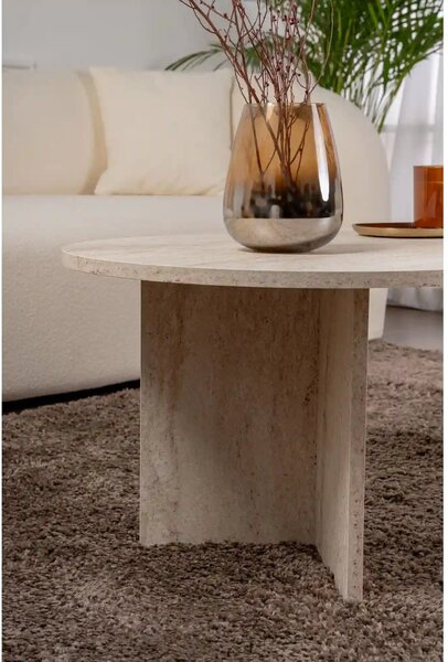Masuta cafea SABLE, travertin, PAL, 119x60x40 cm