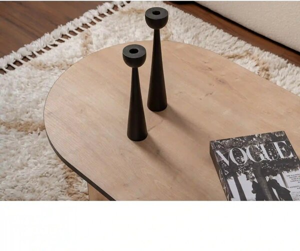 Masuta cafea SABLE, stejar/negru, PAL, 119x60x40 cm