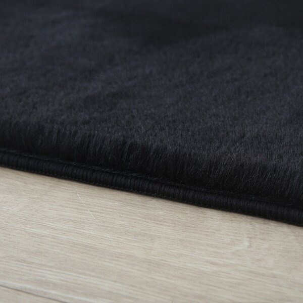 Covor Pouffy V1 Negru 60 x 110cm