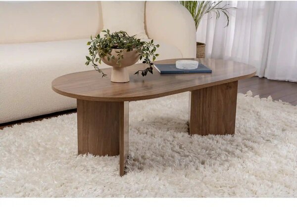 Masuta cafea SABLE, nuc, PAL, 119x60x40 cm