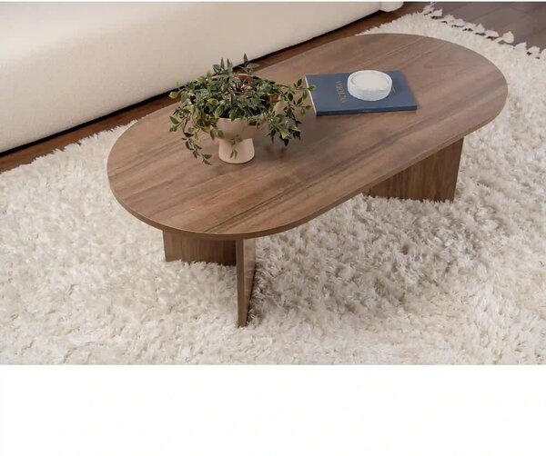 Masuta cafea SABLE, nuc, PAL, 119x60x40 cm