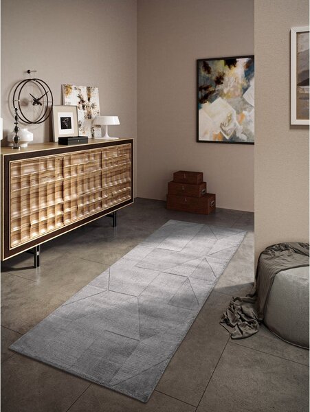 Covor tip traversă gri țesut manual din lână 80x250 cm Ursule – Villeroy&Boch