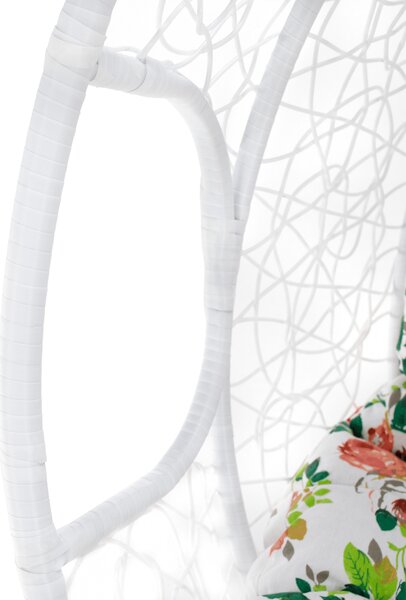 KONDELA Scaun agăţat dublu, alb/model floral, DALVEA 2 NEW