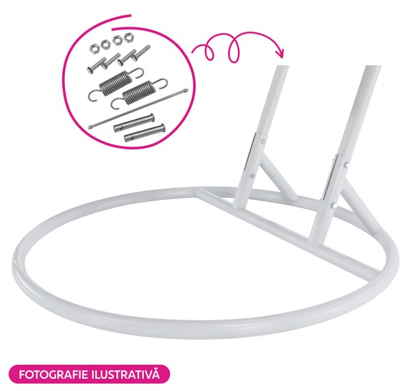 KONDELA Scaun agăţat dublu, alb/model floral, DALVEA 2 NEW