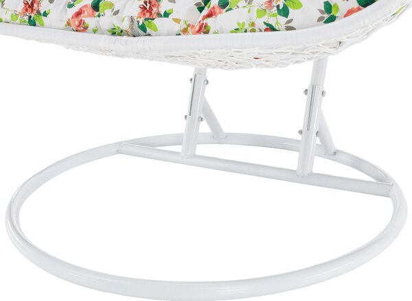 KONDELA Scaun agăţat dublu, alb/model floral, DALVEA 2 NEW