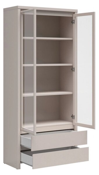 Vitrina KASPIAN, casmir, PAL/sticla, 90x41x201 cm