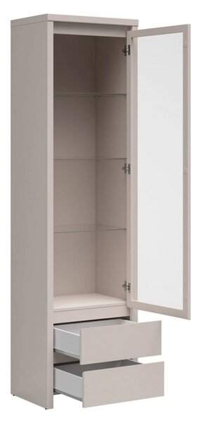 Vitrina KASPIAN, casmir, PAL/sticla, 56x41x201 cm