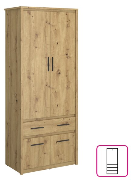 KONDELA Dulap 4D1S/40, stejar Artisan, AIRON