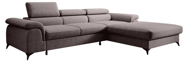 KONDELA Set canapea extensibilă, maro, dreapta, HORTY ROH