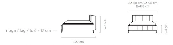 Pat RIVA SR 140x200, personalizabil materiale gama Oferta Avantaj, sup