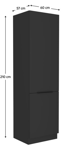 KONDELA Dulap înalt, negru, SIBER 60 DK-210 2F