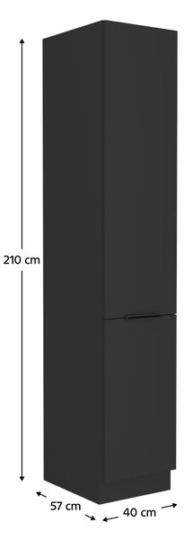 KONDELA Dulap înalt, negru, SIBER 40 DK-210 2F