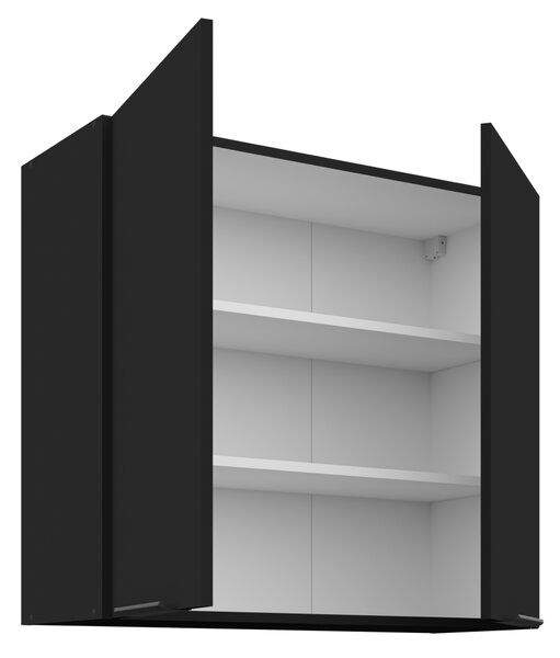 KONDELA Dulap de sus, negru, SIBER 80 G-72 2F