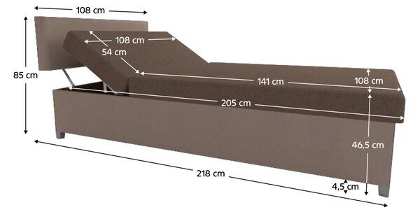 KONDELA Canapea şezlong extensibil, maro închis/maro, DOMENA