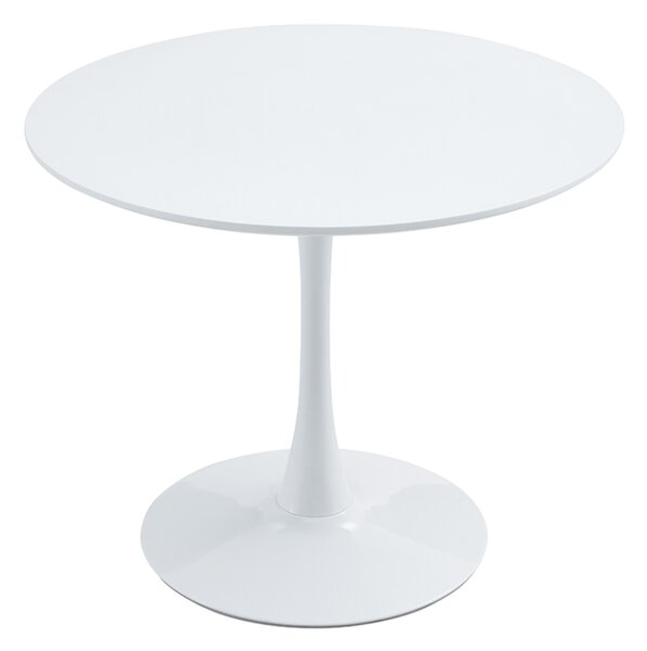 KONDELA Masă dining, rundă, alb mat, diametru 80 cm, REVENTON NEW