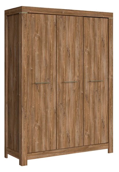 Set dormitor GENT 2, pat 160x200, stejar stirling, dulap cu 3 usi, 2 c