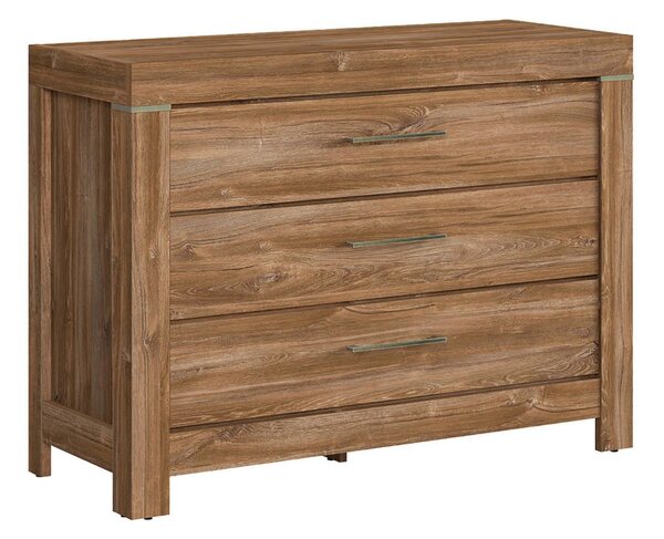 Set dormitor GENT 2, pat 160x200, stejar stirling, dulap cu 3 usi, 2 c