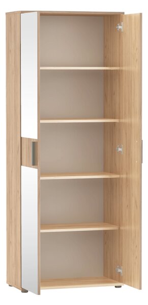 KONDELA Dulap cu oglindă, două uşi, stejar artisan, SERVO TIP 7