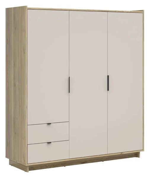 Set dormitor DALVA, stejar/casmir, pat 160x200, dulap cu 3 usi si 2 se