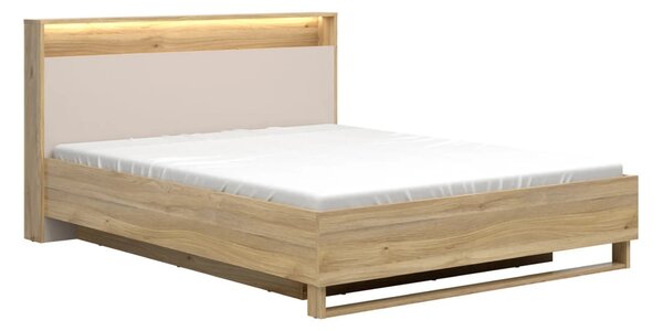 Set dormitor DALVA, stejar/casmir, pat 160x200, dulap cu 3 usi si 2 se