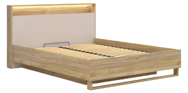 Set dormitor DALVA, stejar/casmir, pat 160x200, dulap cu 3 usi si 2 se