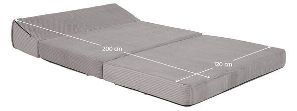 KONDELA Saltea pliabilă/fotoliu extensibil, 2 in 1, gri, VEDIS
