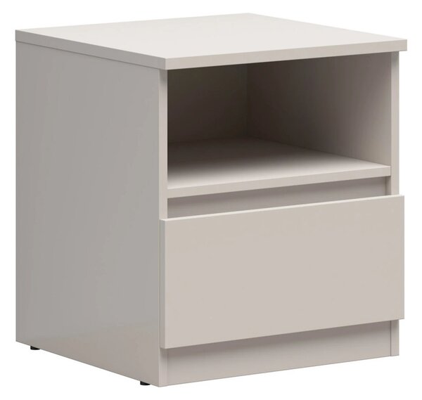 Set dormitor TETRIX 2, casmir/alb, pat 160x200, dulap cu 2 usi si 2 no