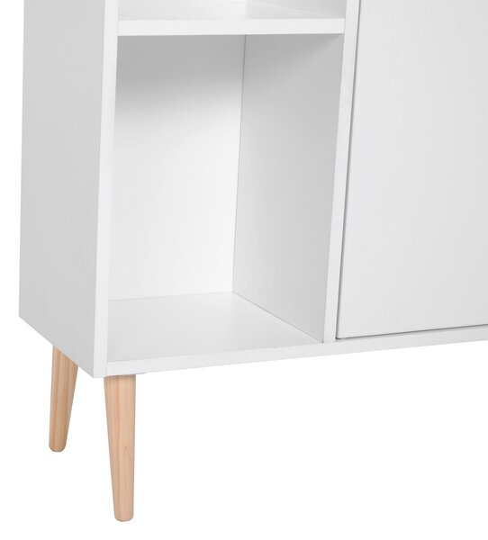 Biblioteca cu Picioare din Lemn din Pin Alb 80 x 23.5 x 118cm HOMCOM | Aosom Romania