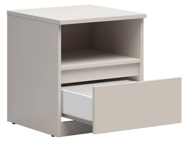 Set dormitor TETRIX 2, casmir/alb, pat 160x200, dulap cu 2 usi si 2 no