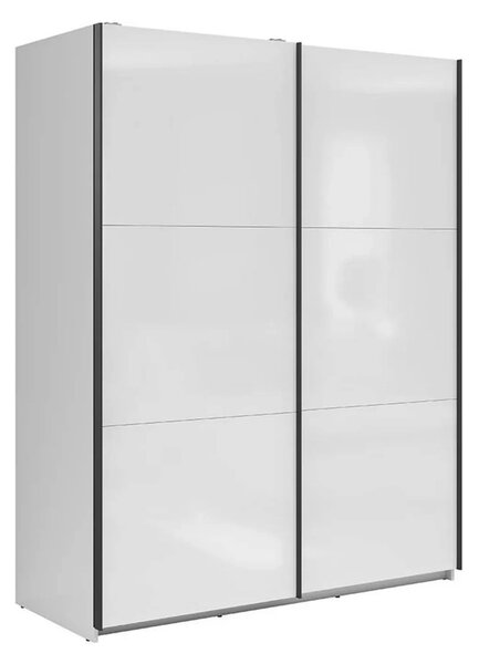 Set dormitor TETRIX 2, casmir/alb, pat 160x200, dulap cu 2 usi si 2 no