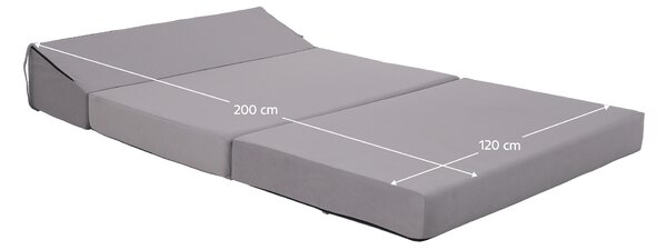 KONDELA Saltea/scaun pliabil, 2 in 1, gri deschis, VEDIS