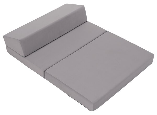 KONDELA Saltea/scaun pliabil, 2 in 1, gri deschis, VEDIS
