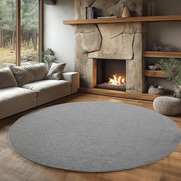 Covor Helix Argintiu V10, Rotund, D120 cm