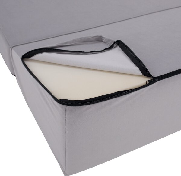 KONDELA Saltea/scaun pliabil, 2 in 1, gri deschis, VEDIS