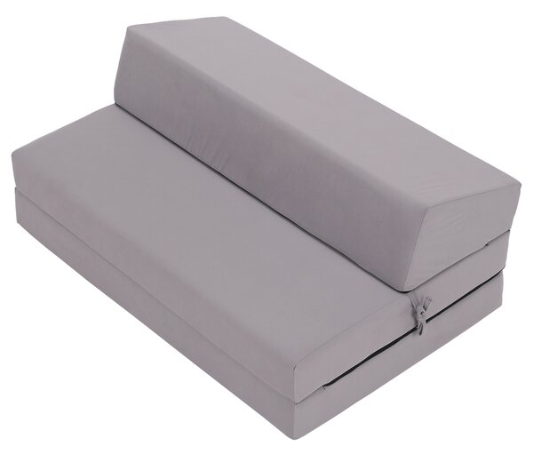 KONDELA Saltea/scaun pliabil, 2 in 1, gri deschis, VEDIS
