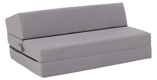 KONDELA Saltea/scaun pliabil, 2 in 1, gri deschis, VEDIS