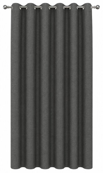 Draperie din material texturat elegant, perdea decorativă pentru living, dormitor, birou sau cameră modernă, 140 x 260 cm, gri inchis