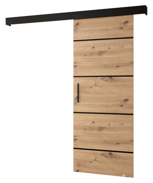 KONDELA Uşă glisantă, stejar artisan/negru/negru, SALDOR 90 4