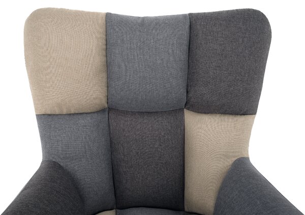 KONDELA Scaun balansoar design, patchwork/gri/bej, KEMARO