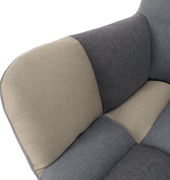 KONDELA Scaun balansoar design, patchwork/gri/bej, KEMARO