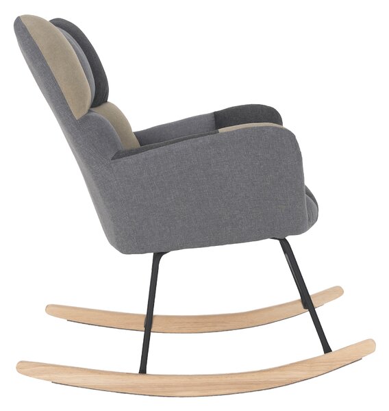 KONDELA Scaun balansoar design, patchwork/gri/bej, KEMARO
