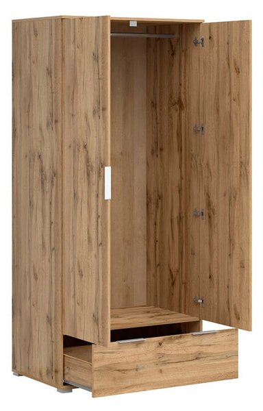 Set dormitor ZELE, stejar wotan, pat 160x200, 2 dulapuri, 2 noptiere