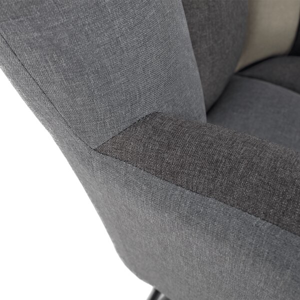 KONDELA Scaun balansoar design, patchwork/gri/bej, KEMARO