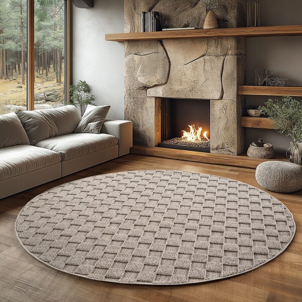 Covor Helix Bej V3, Rotund, D120 cm