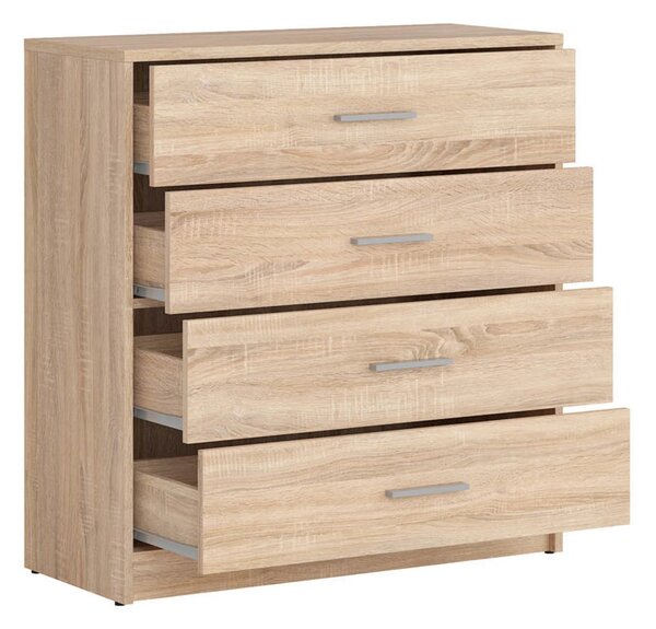 Set dormitor NEPO PLUS, stejar sonoma, pat 140x200, dulap cu 2 usi, 2