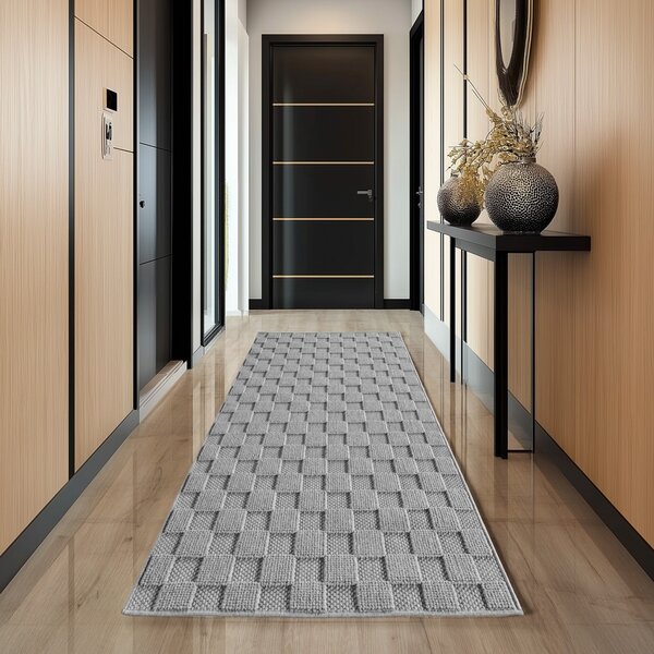 Covor traversa Helix Argintiu V3, 80 x 150 cm