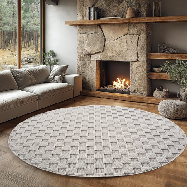 Covor Helix Crem V3, Rotund, D120 cm