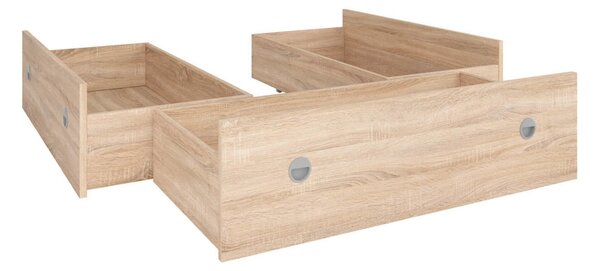 Set dormitor NEPO PLUS, stejar sonoma, pat 140x200, dulap cu 2 usi, 2