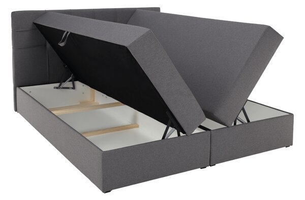 KONDELA Pat boxspring, 160x200, ţesătură gri, KAMILIA